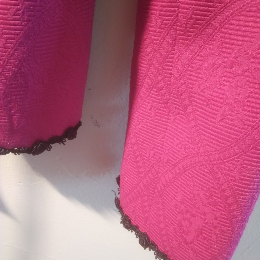 Donna Morgan Raspberry Jacket With Black Trim - image 4